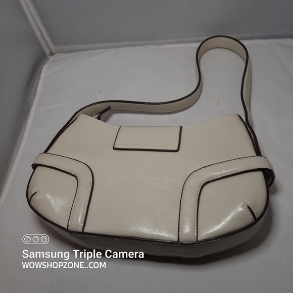 Hobo Shoulder Bag Leather Egg Shell Salvatore Apt 9 Chrome Hand Shoulder Fashion - Picture 3 of 13